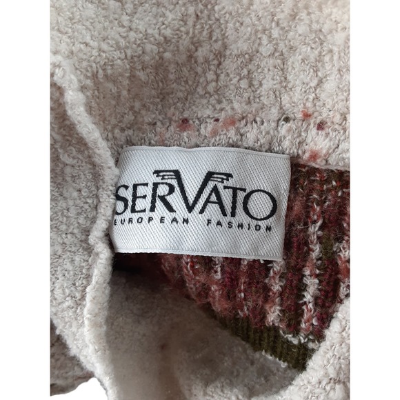 Vintage Servato Womens Rose Wool Blend Mock 3/4 Sleeve Carpet Rug Sweater S - Picture 6 of 7